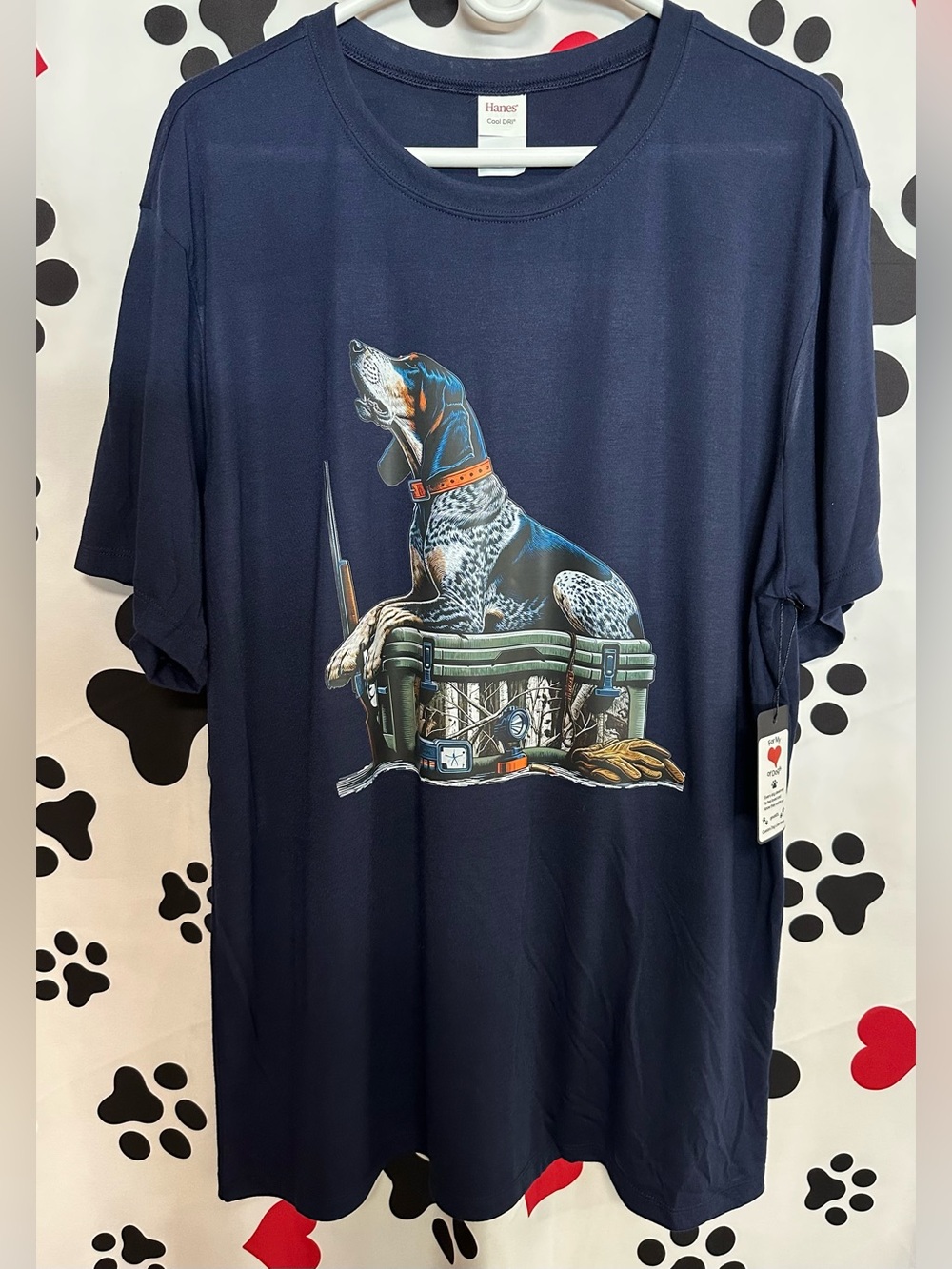 Hunting Dog Graphic Crewneck Cool-Dri T-Shirt - NWT/NIP